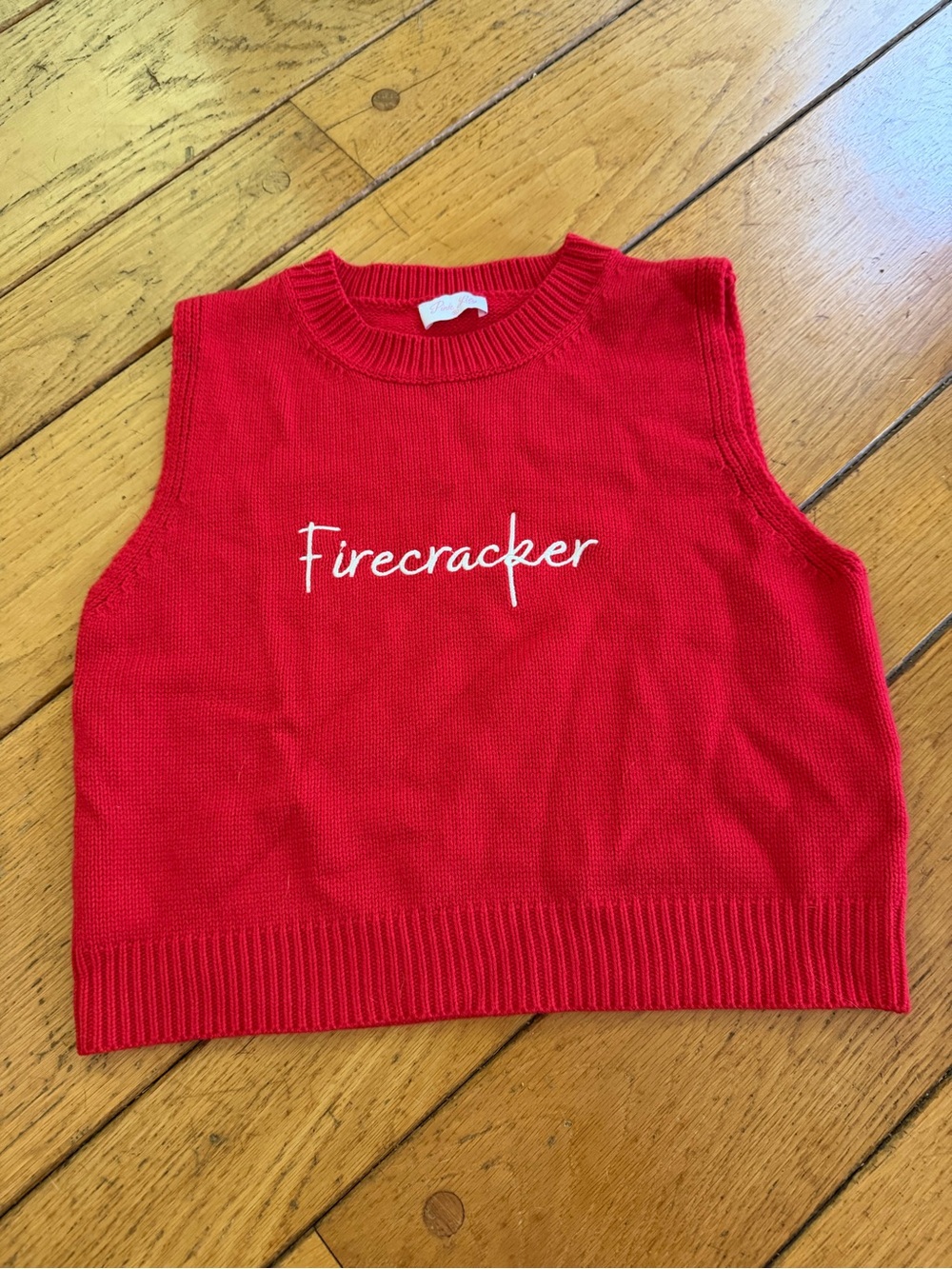Pink Lily 'Firecracker' Knit Sleeveless Sweater Top